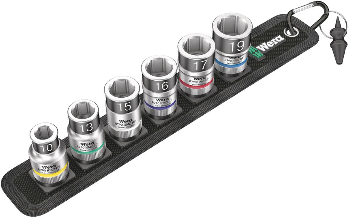 Wera 05003995001 C 1 Juego de llaves de vaso Zyklop, con función de sujeción, con accionamiento de 1/2", 7 piezas