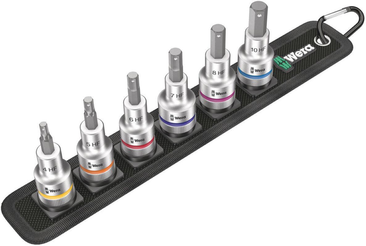 Wera 05003996001 C 2 Juego de llaves hexagonales Zyklop, con función de sujeción, con accionamiento de 1/2", 6 piezas