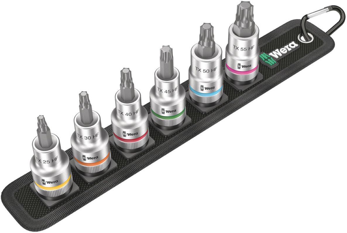 Wera 05003997001 C 3 Juego de llaves de vaso TORX® HF Zyklop TORX®, con función de sujeción, accionamiento de 1/2", 6 piezas