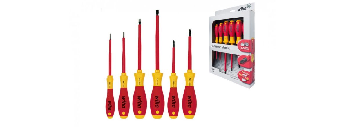 Wiha 00833 320NK6 Juego de destornilladores SoftFinish de 6 piezas VDE Slotted Philips