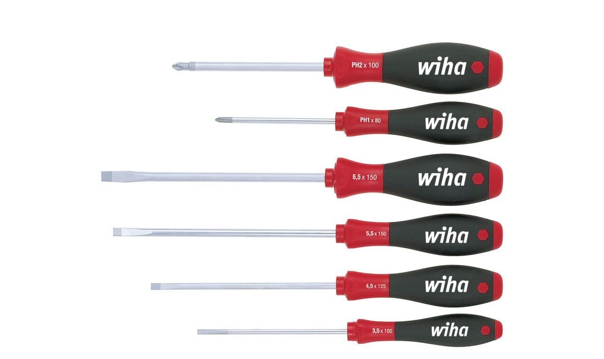 Wiha 07153 302ZK6SO Juego de destornilladores SoftFinish Slotted-Pozidrive de 6 piezas