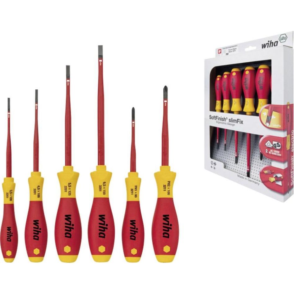 Wiha 35389 3201SF K6 Juego de destornilladores SlimFix VDE 6 piezas