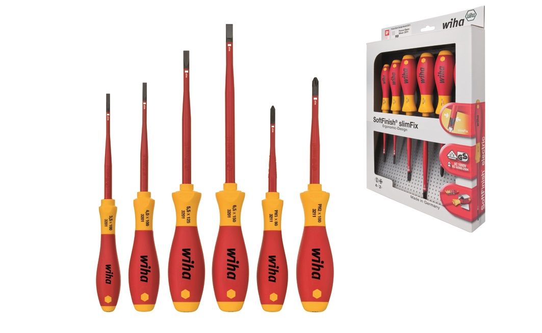 Wiha 38362 3201K601 Juego de destornilladores SoftFinish Electric SlimFix 6 piezas