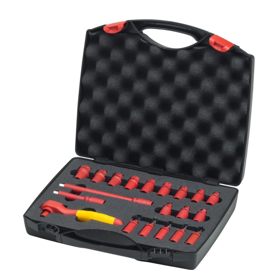 Wiha 43025 Juego de llaves de carraca aisladas 1/4" 21 piezas incl. estuche