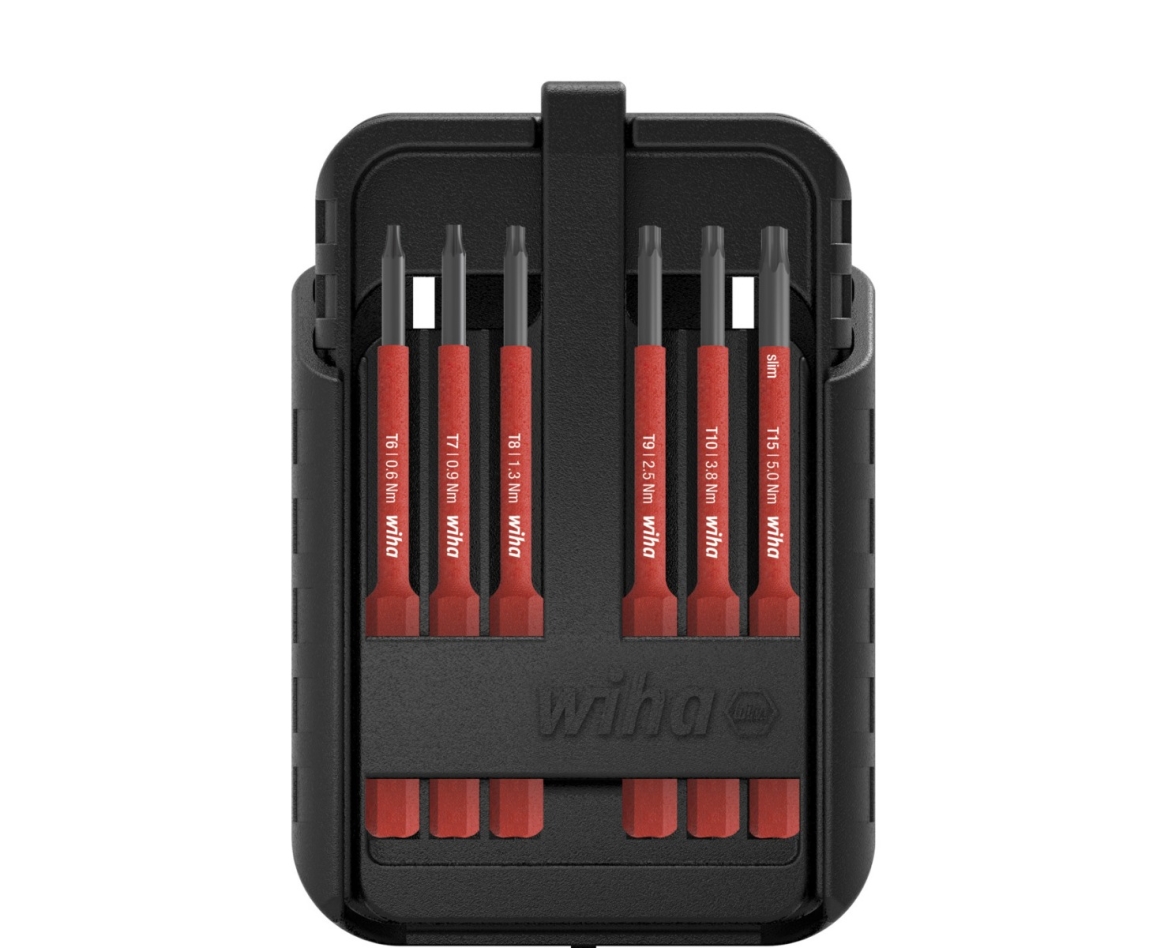 Wiha 43161 Juego de puntas slimBit electric TORX®, TORX PLUS® 15 piezas incl. caja slimBit y soporte de correa