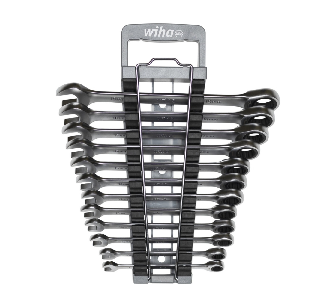 Wiha 44665 Juego de llaves de carraca anular 13 piezas incl. soporte