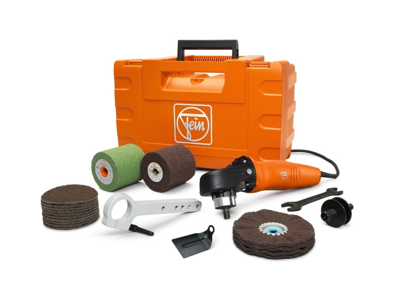 Fein 72214950010 WPO14-25E SET Juego de amoladora-pulidora/RVS Juego de inicio